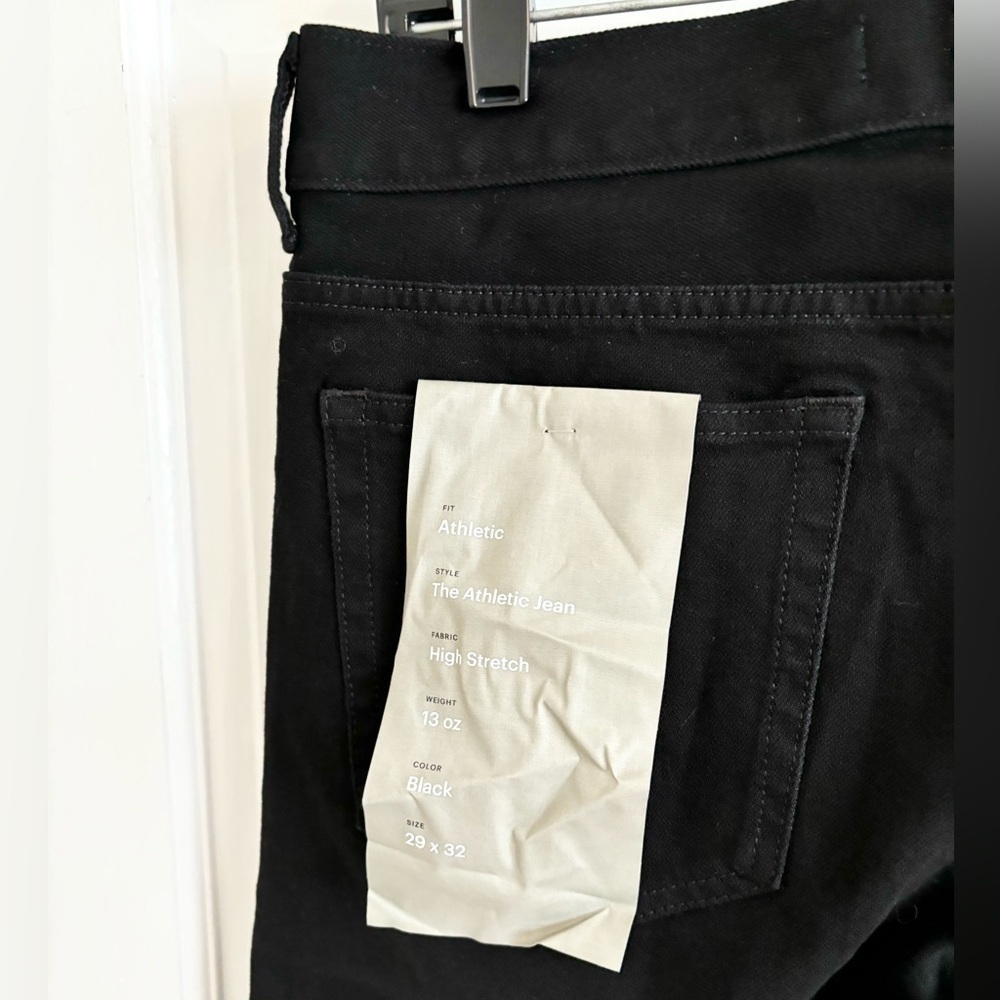 Everlane Mens Black Athletic 4 way stretch organic jean size 29x30 new - Picture 9 of 9
